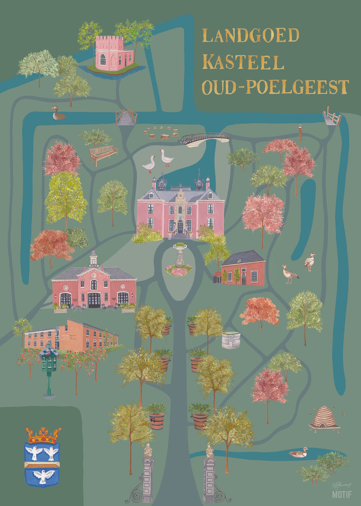 A3/A4 Poster Landgoed Kasteel Oud-Poelgeest