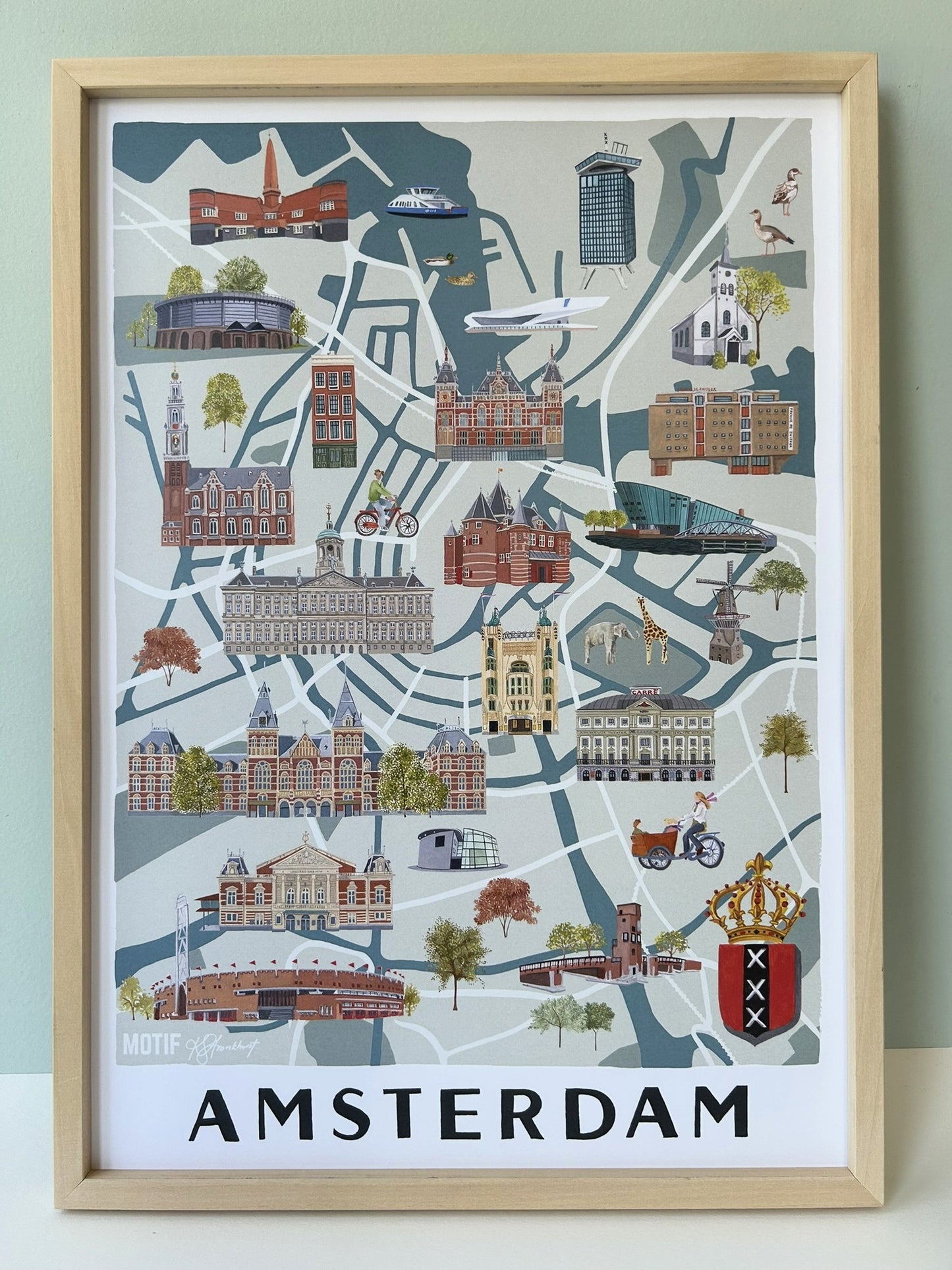 A3/A4 Poster Amsterdam plattegrond