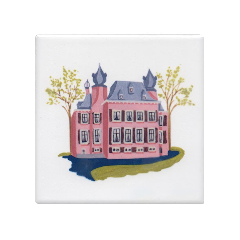 Handbedrukte keramische tegel – Kasteel Oud-Poelgeest