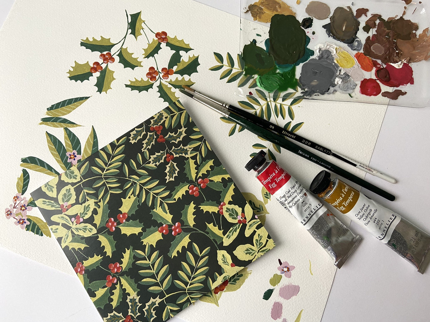 Kerstkaart Winter groen