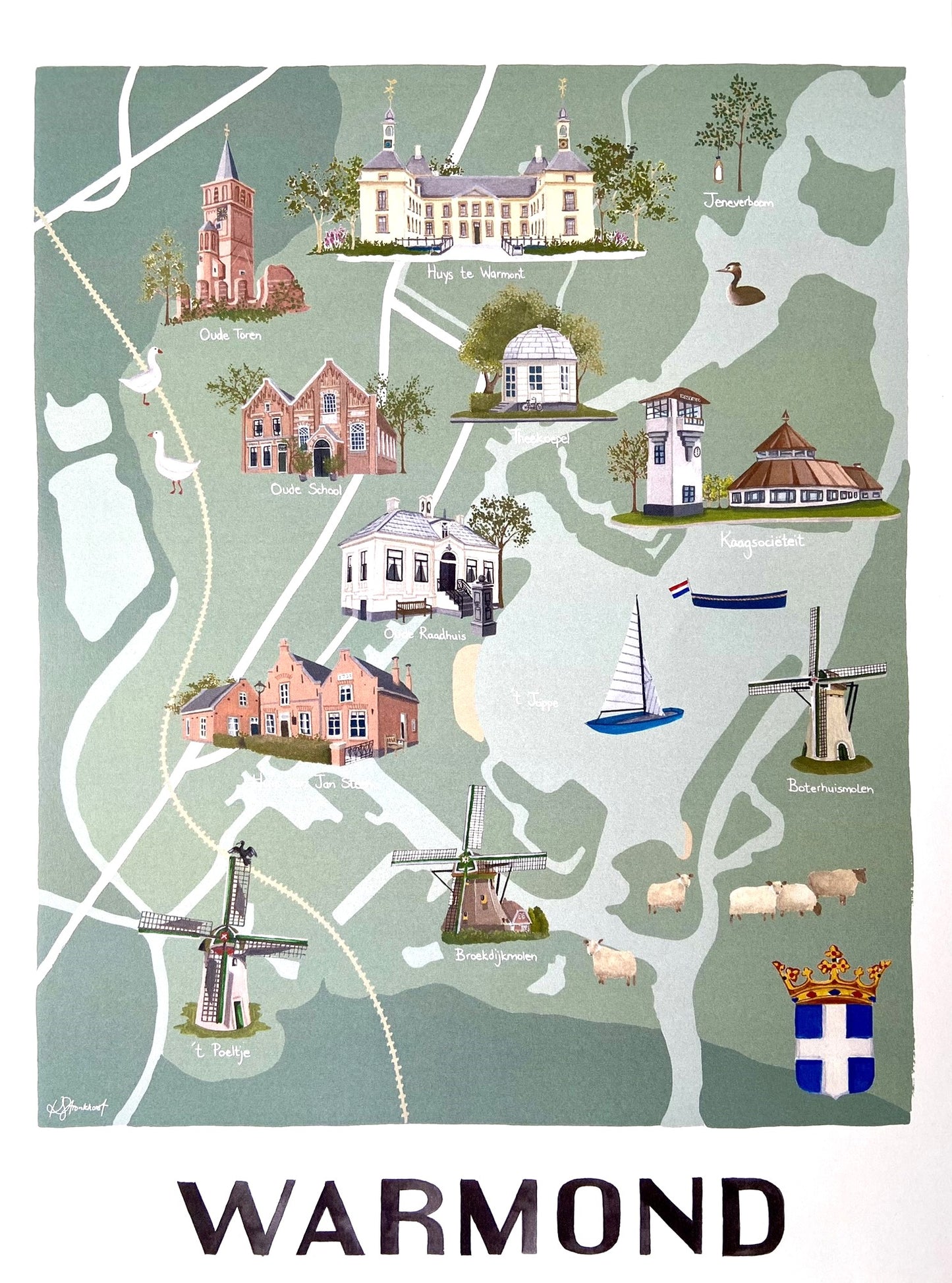 Kaart Warmond plattegrond - groot